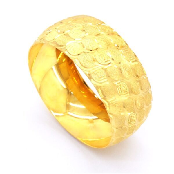 Altın Kaplama İmitasyon Bilezik Desenli 3 cm Simli - BLZ-3040