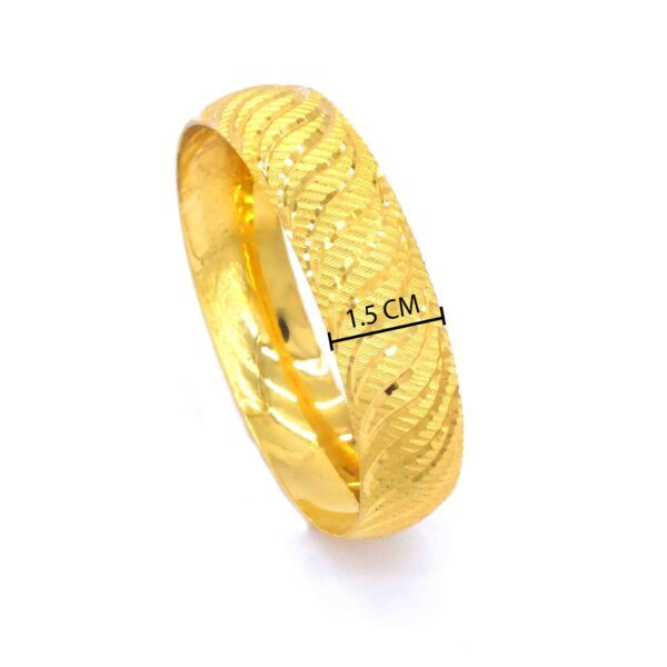 BZ Altın Kaplama 15 mm Rüzgar Desenli Bilezik BLZ-1326