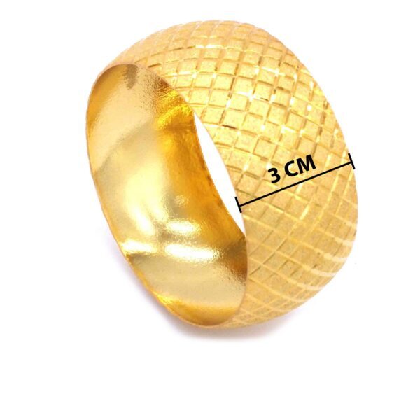 Altın Kaplama İmitasyon Bilezik Baklava Desenli 30mm Mega - BLZ-1139