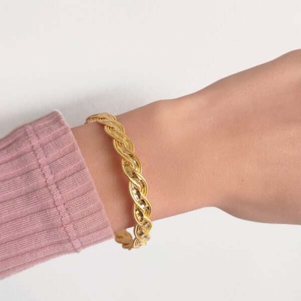 BZ 22 Ayar Altın Kaplama İnce Örgü İmitasyon Bilezik BLZ-1023