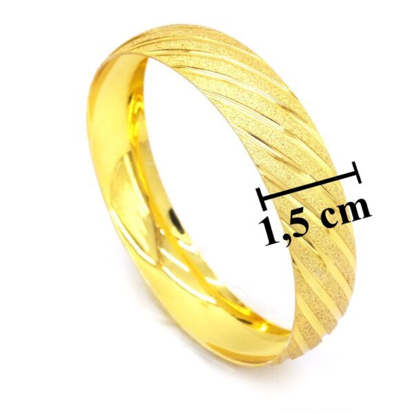 BZ Altın Kaplama 15 mm Yan Çizgili Bilezik BLZ-3045