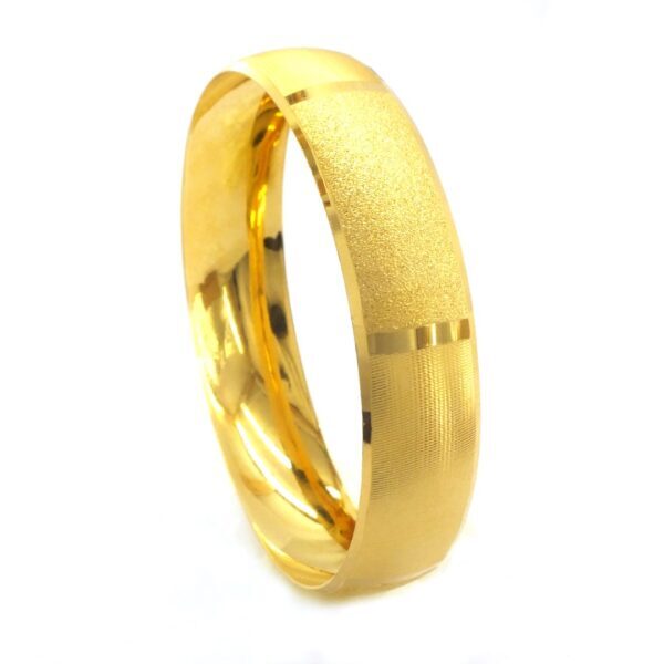 BZ Altın Kaplama 15 mm Parçalı Düz Ve Simli Bilezik BLZ-3064