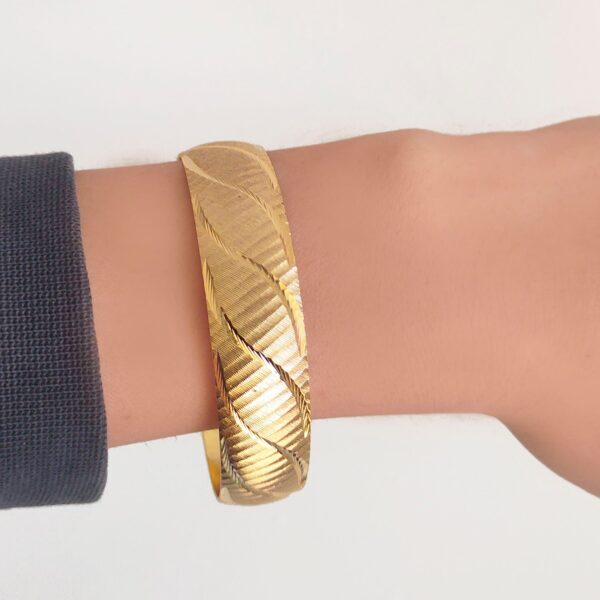 BZ Altın Kaplama Kadın Bilezik 15 mm Kalınlık BLZ-1078