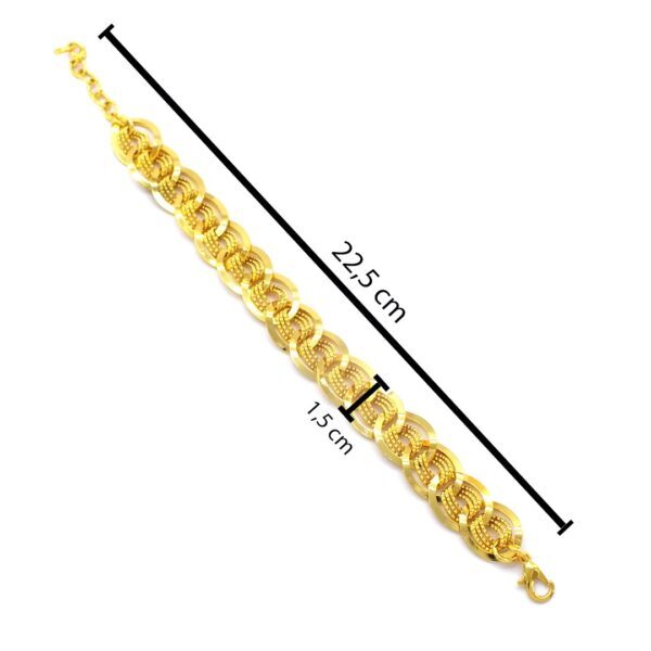 BZ 22 Ayar Altın Kaplama Lazerli Samanyolu Bileklik BLK-997