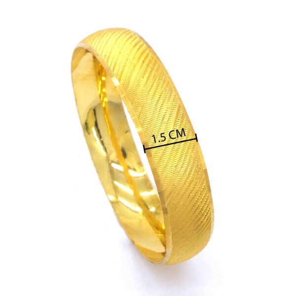 BZ Altın Kaplama 15mm Yan Çizgili İmitasyon Bilezik BLZ-1307