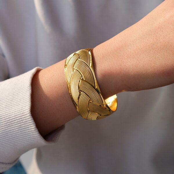 Altın Kaplama İmitasyon Bilezik Örgü Model 30 mm Mega – BLZ-1124