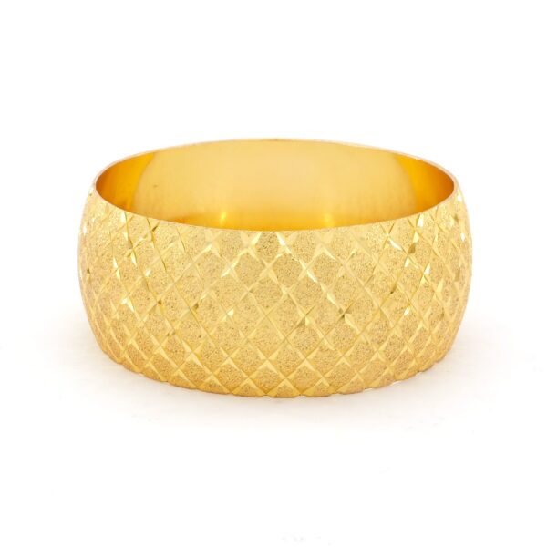 Altın Kaplama İmitasyon Bilezik Baklava Desenli 30mm Mega - BLZ-1139