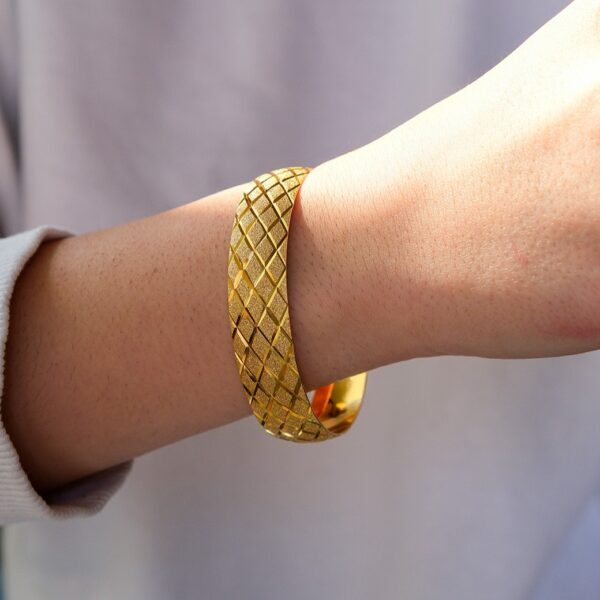 Altın Kaplama Bilezik 1.5 CM Baklava Desen BLZ-1426