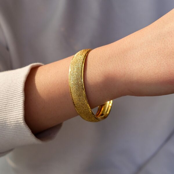 22 Ayar İmitasyon Altın Kaplama Bilezik 1.5 CM Simli BLZ-3012