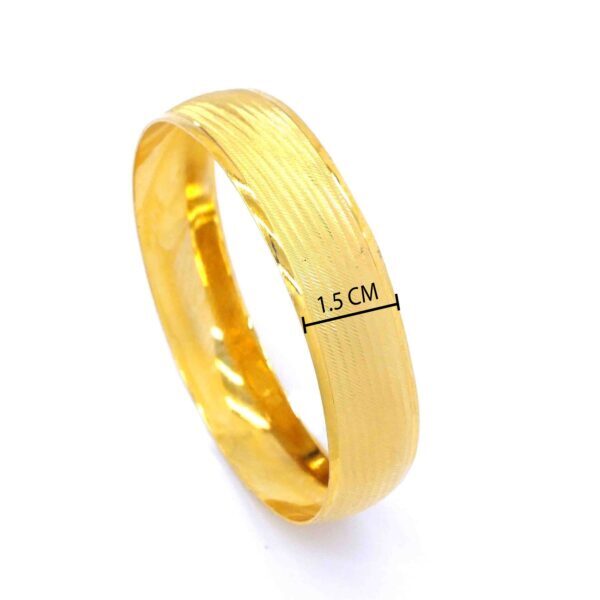 BZ Altın Kaplama Dikey Çizgili Bilezik 15mm BLZ-1151