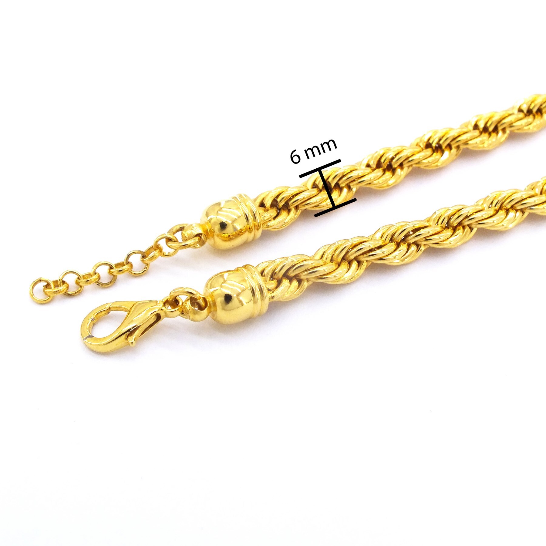 BZ Altın Kaplama 6mm Kalın Burgu Zincir ZN-131