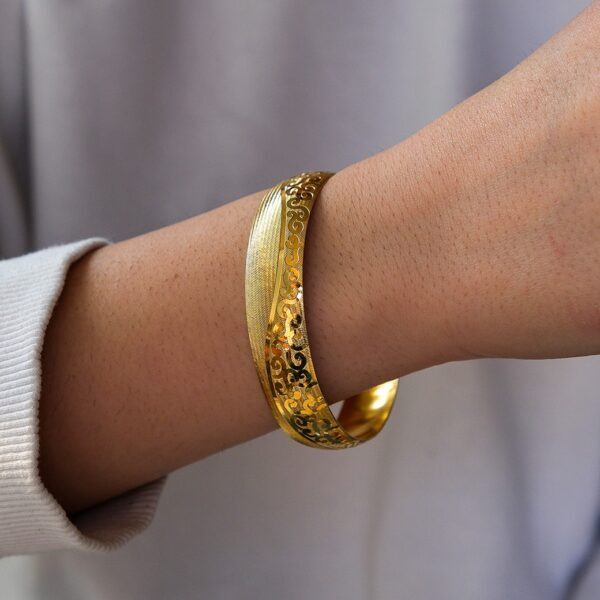Altın Kaplama Bilezik 1.5 CM İşlemeli BLZ-1085