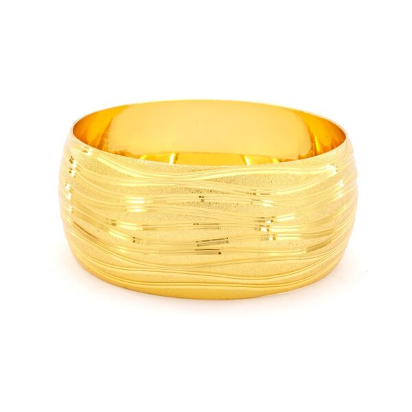 Altın Kaplama İmitasyon Bilezik 30 mm Mega Çizgili - BLZ-1147