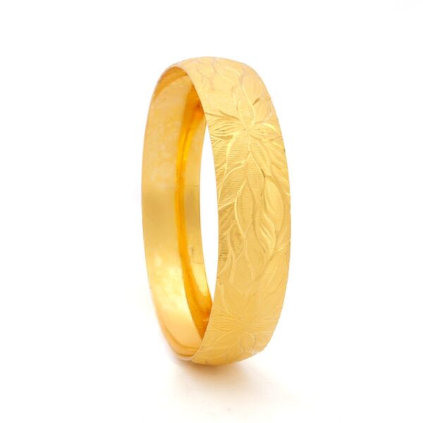 Altın Kaplama Bilezik Lotus Çiçeği Motifli 1.5 CM BLZ-1461