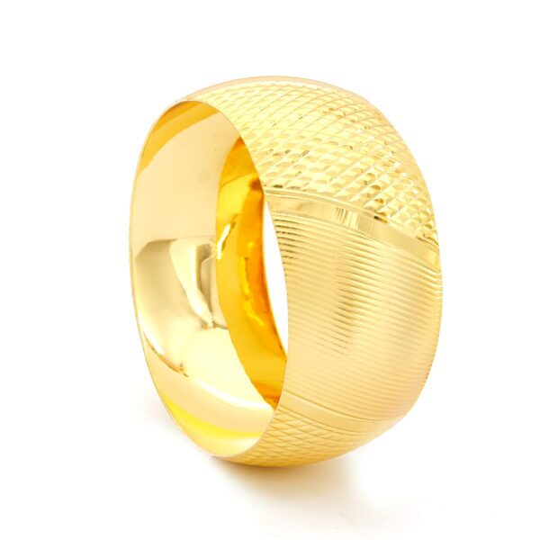 Altın Kaplama İmitasyon Bilezik Yatay Çizgili 3 cm - BLZ-3039