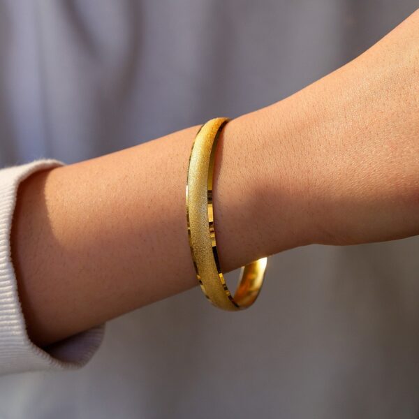 Altın Kaplama Sahte Bilezik 0.8 cm Simli - BLZ-3049