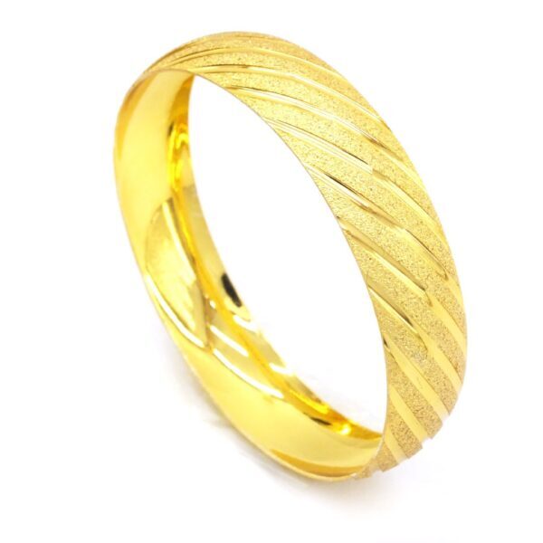 BZ Altın Kaplama 15 mm Yan Çizgili Bilezik BLZ-3045