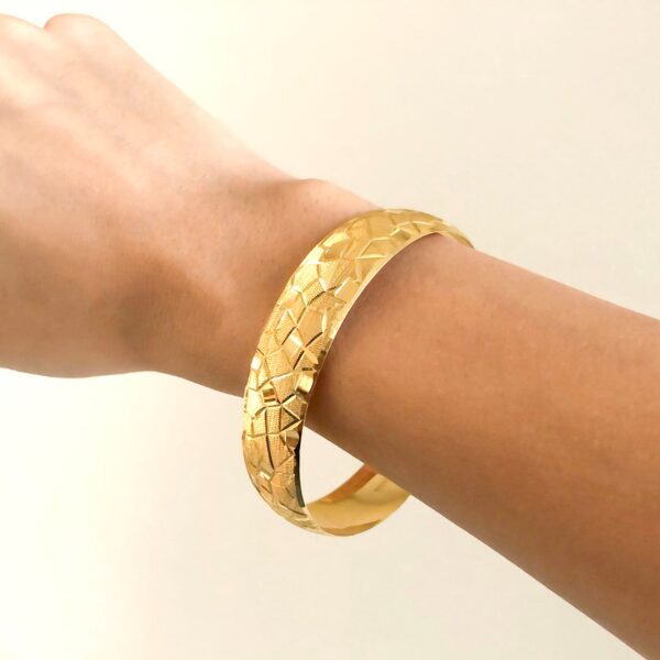 İmitasyon Bilezik Altın Kaplama Cam Kırığı Model 1.5 Cm BLZ-3062