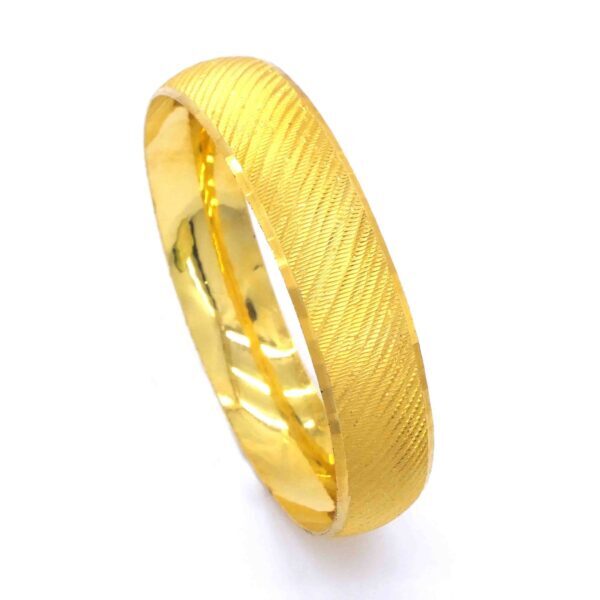 BZ Altın Kaplama 15mm Yan Çizgili İmitasyon Bilezik BLZ-1307