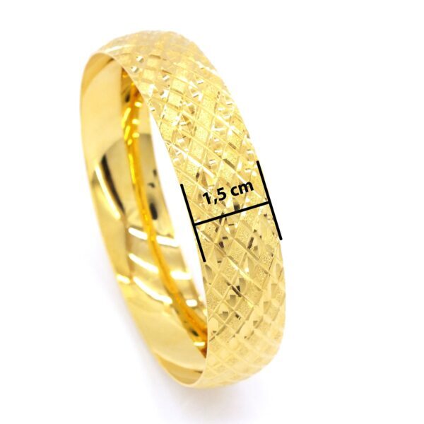 BZ Altın Kaplama 15mm Baklava Desenli İmitasyon Bilezik BLZ-3010