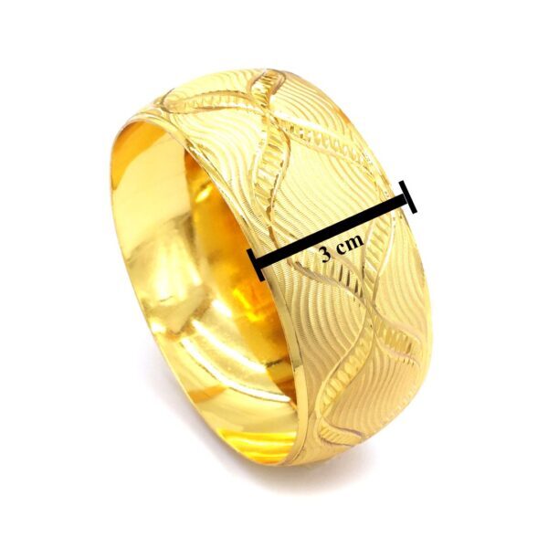 Altın Kaplama İmitasyon Bilezik Dalgalı Model 3 cm - BLZ-3084