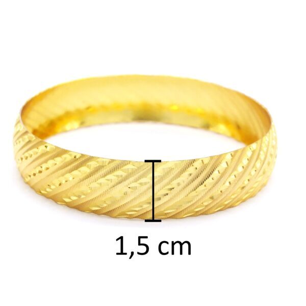 Altın Kaplama Bilezik Yan Çizgili 1.5 Cm BLZ-3086