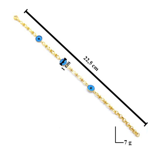 BZ Altın Kaplama Bileklik Nazar Boncuklu Çelik Bileklik BLK-909