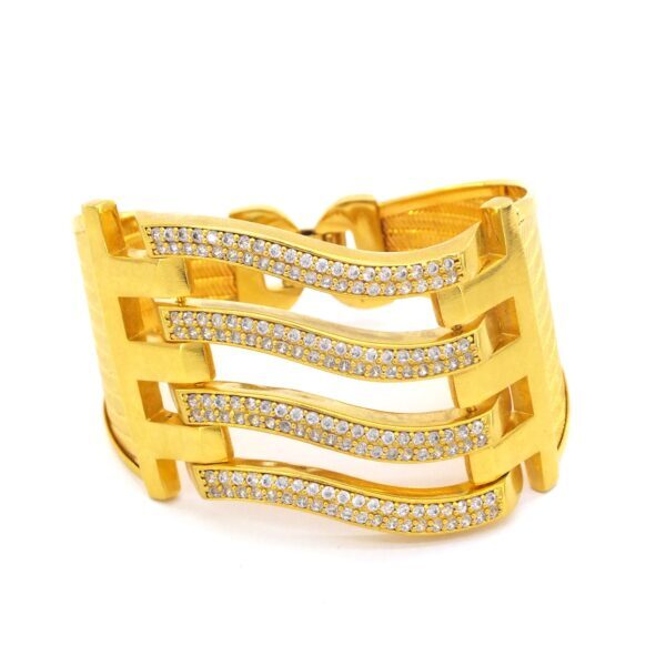 BZ Altın Kaplama Kaburga Kelepçe Dört Sıra Çelik Kelepçe KB-124