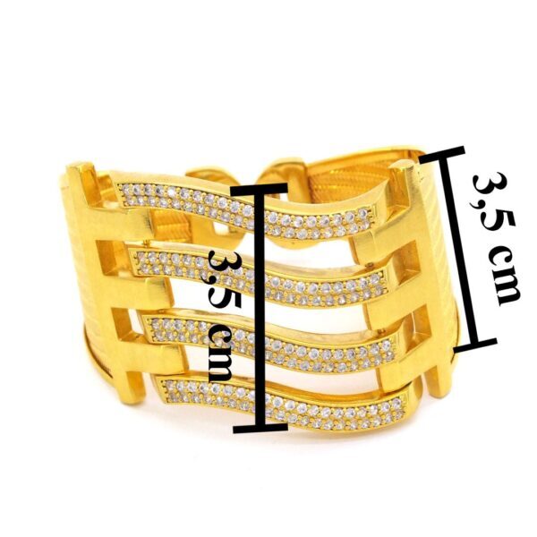 BZ Altın Kaplama Kaburga Kelepçe Dört Sıra Çelik Kelepçe KB-124