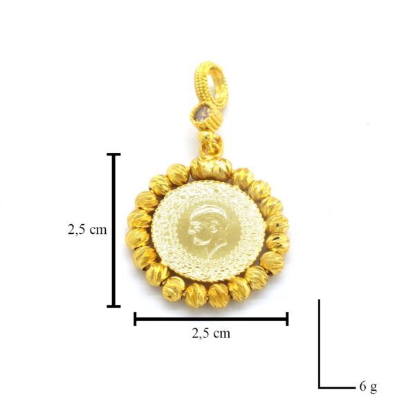 BZ Altın Kaplama Kolye Dorikalı Çeyrek Altınlı Kolye Ucu TGR-580