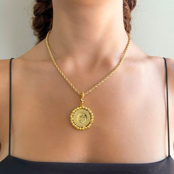 BZ Altın Kaplama Kolye Dorikalı Yarım Altınlı Kolye Ucu TGR-581