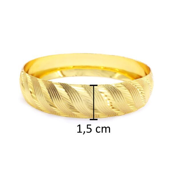 İmitasyon Bilezik Altın Kaplama Dalgalı Model 1.5 cm BLZ-3077