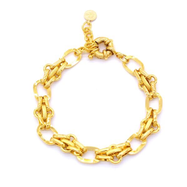 BZ 22 Ayar Altın Kaplama Işıltılı Zincir  Kadın Bileklik BLK-426