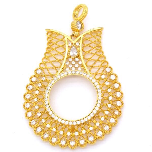 Yarım Altın Çerçevesi Kolye Ucu Altın Kaplama Lale Model TGR-371