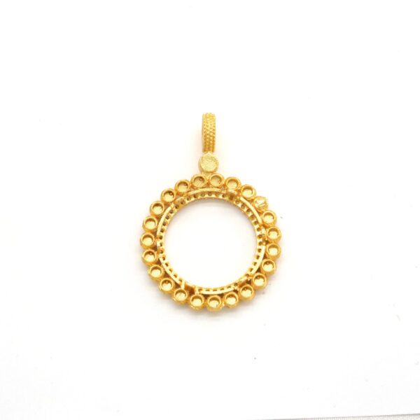 Alternative view of Yarım Altın Çerçeveli Kolye Ucu Altın Kaplama TGR-608