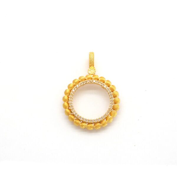 Yarım Altın Çerçeveli Kolye Ucu Altın Kaplama TGR-608