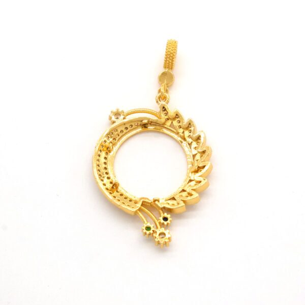 Alternative view of Yarım Altın Çerçeveli Kolye Ucu Altın Kaplama Yuvarlak TGR-617