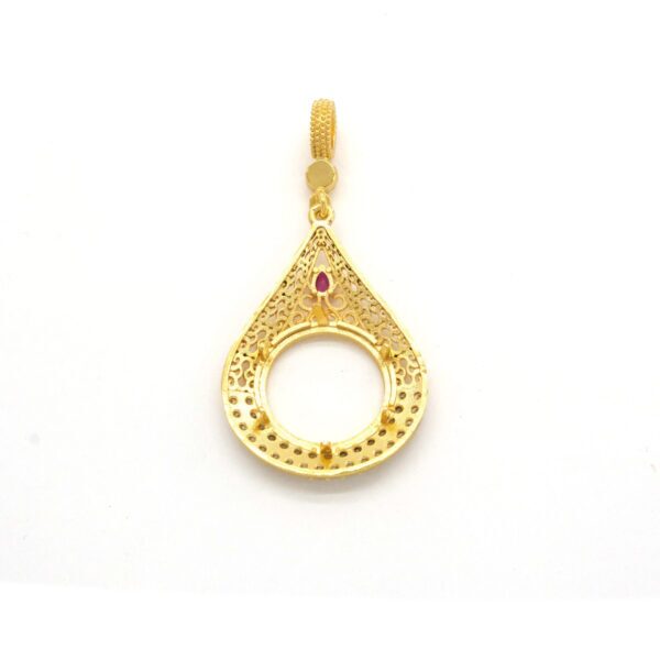 Alternative view of Çeyrek Altın Çerçeveli Kolye Ucu Altın Kaplama TGR-695