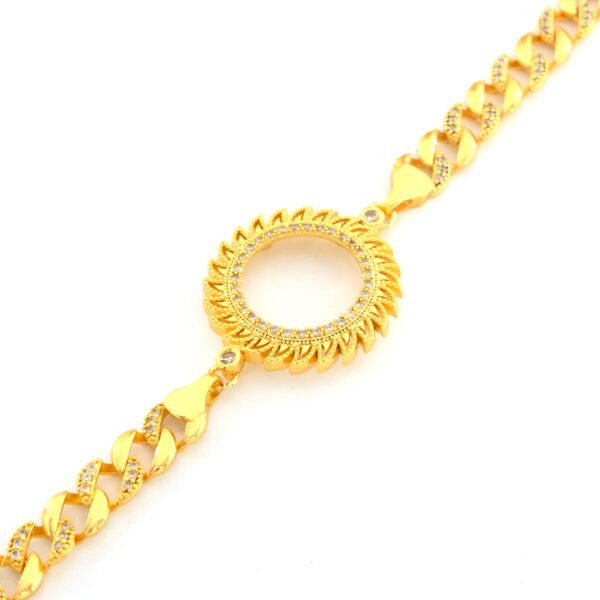 Alternative view of Yarım Altın Çerçeve Bileklik Çelik Altın Kaplama Figaro Güneş Model BLK-1120