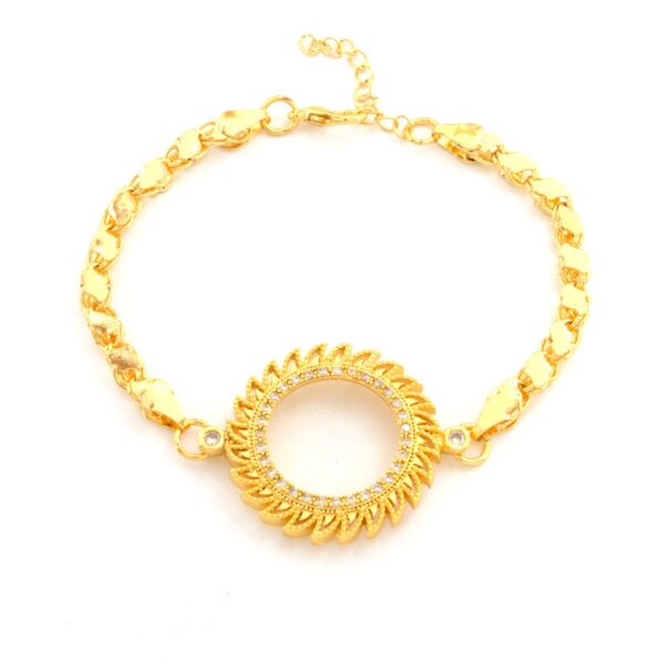 Yarım Altın Çerçeve Bileklik Çelik Altın Kaplama Arpa Güneş Modeli BLK-1112