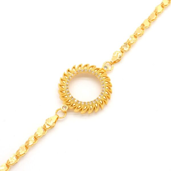 Alternative view of Yarım Altın Çerçeve Bileklik Çelik Altın Kaplama Arpa Güneş Modeli BLK-1112