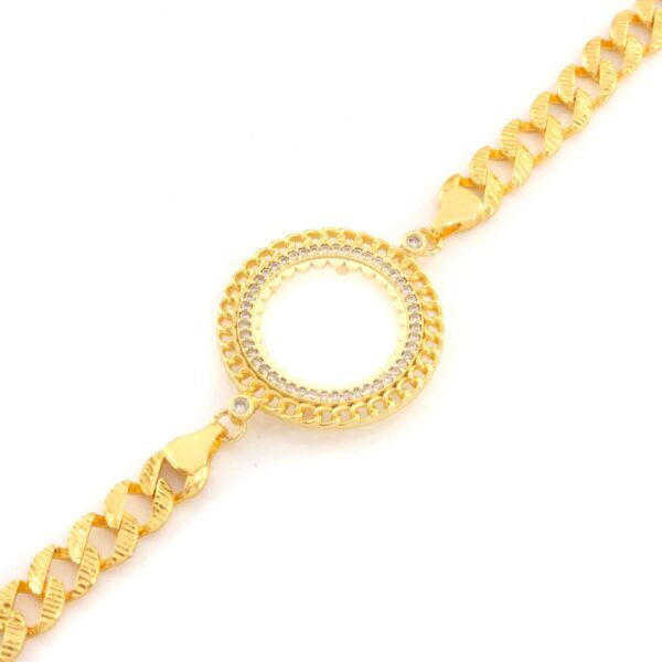 Alternative view of Yarım Altın Çerçeve Bileklik Çelik Altın Kaplama Fİgaro Model BLK-1105