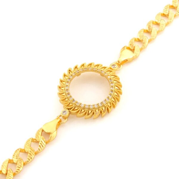 Alternative view of Yarım Altın Çerçeve Bileklik Çelik Altın Kaplama Figaro Güneş Model BLK-1086