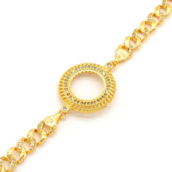 Alternative view of Yarım Altın Çerçeve Bileklik Çelik Altın Kaplama BLK-1108