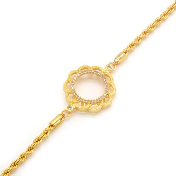 Alternative view of Çeyrek Altın Çerçeve Bileklik Çelik Altın Kaplama Çiçek Burgu Model BLK-1110