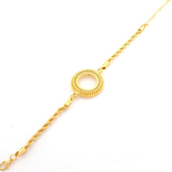 Alternative view of Çeyrek Altın Çerçeve Bileklik Çelik Altın Kaplama Burgu Model BLK-1081