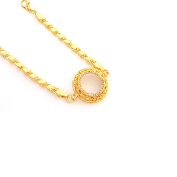 Çeyrek Altın Çerçeve Bileklik Çelik Altın Kaplama İşlemeli Arpa Model BLK-1091