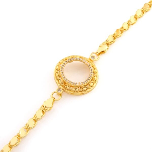 Alternative view of Çeyrek Altın Çerçeve Bileklik Çelik Altın Kaplama İşlemeli Arpa Model BLK-1091