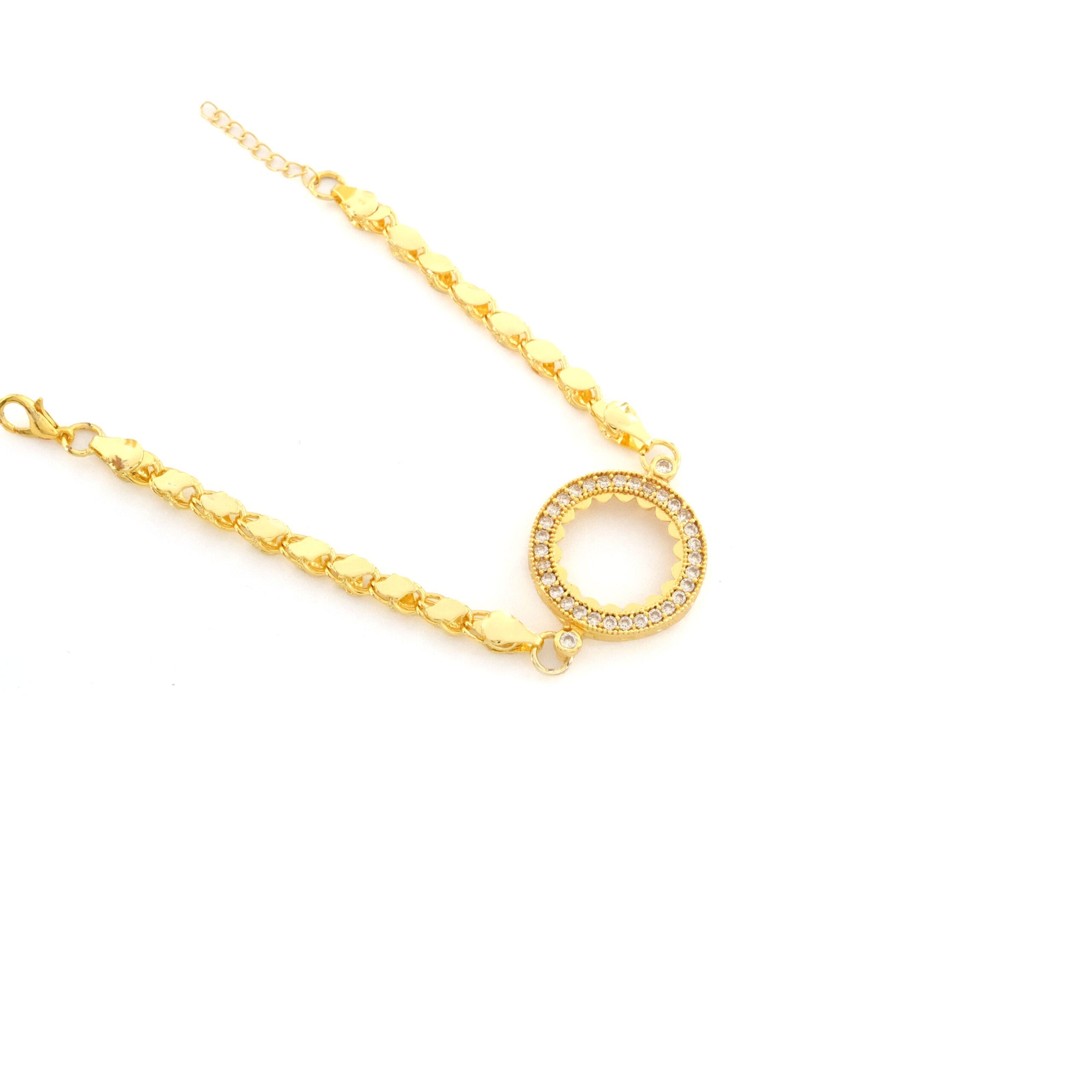 Çeyrek Altın Çerçeve Bileklik Çelik Altın Kaplama Arpa Model BLK-1101