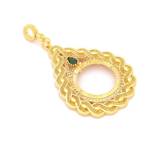 Alternative view of Yarım Altın Çerçeveli Kolye Ucu Altın Kaplama İşlemeli TGR-638